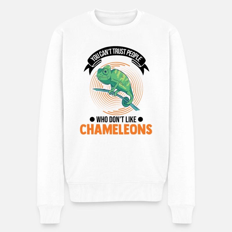 Chameleon Cadeau Caméléon - Pull Premium bio Homme - blanc