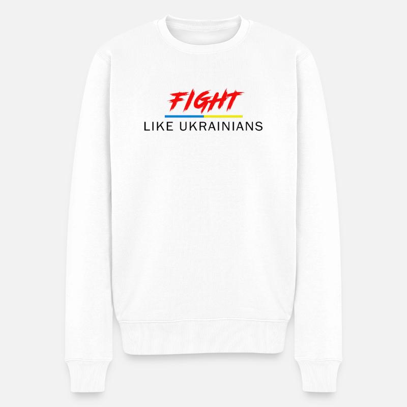 Combattez comme les Ukrainiens - Pull Premium bio Homme - blanc
