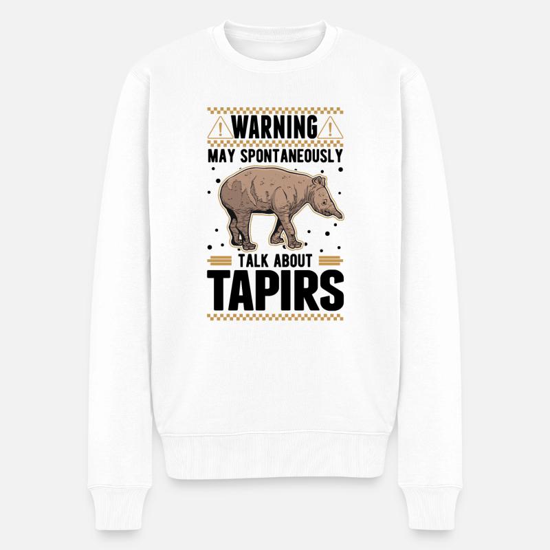 Avertissement Tapir Lowland Tapir - Pull Premium bio Homme - blanc