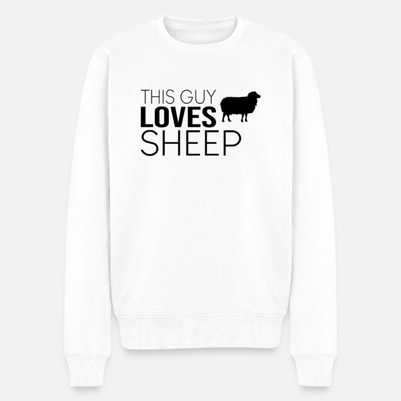 Typ Schaf Spruch - Männer Premium Bio Pullover - Weiß