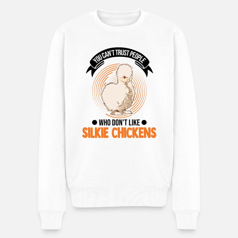 Silk Chicken Cadeau Silkie Chicken - Pull Premium bio Homme - blanc