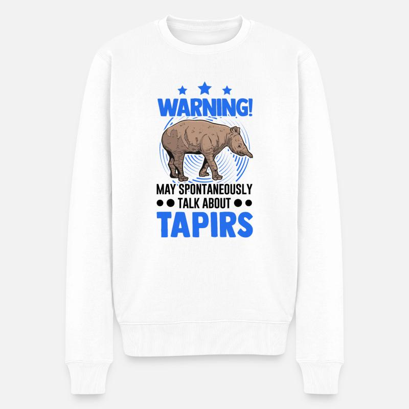 Avertissement Tapir Lowland Tapir - Pull Premium bio Homme - blanc