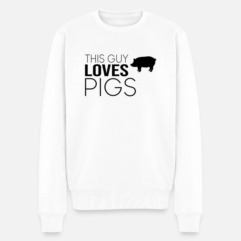 Typ Schwein Spruch - Männer Premium Bio Pullover - Weiß