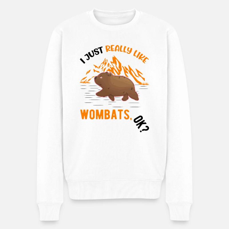 J’aime vraiment Wombats - Pull Premium bio Homme - blanc