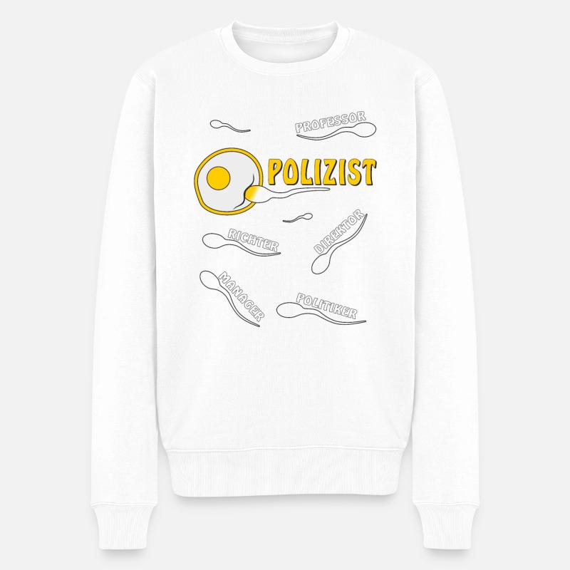 POLICIER - Pull Premium bio Homme - blanc