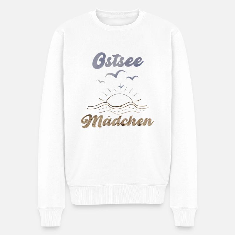 Ostsee Mädchen Ostseeküste Ferien am Meer - Männer Premium Bio Pullover - Weiß