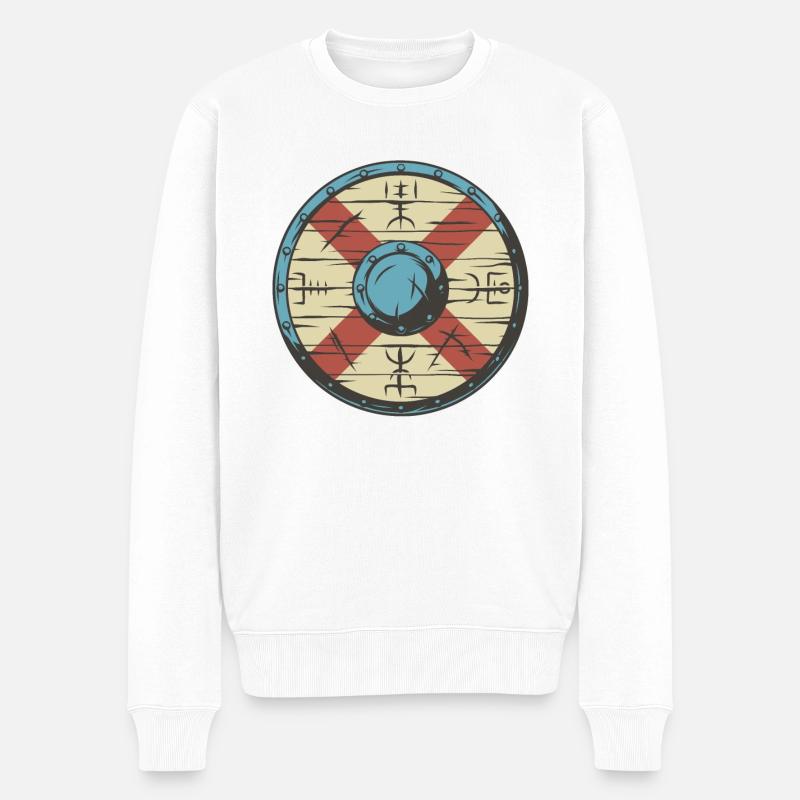 Bouclier Viking - Pull Premium bio Homme - blanc
