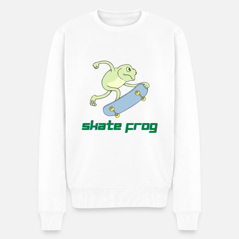 Grenouille de skate - Pull Premium bio Homme - blanc