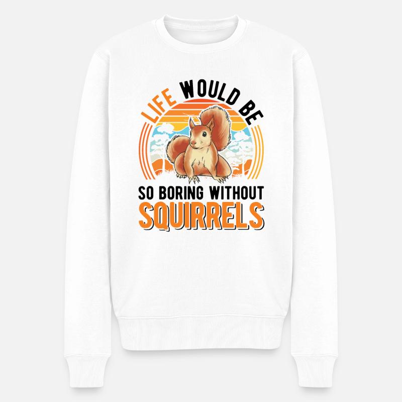 Eichhörnchen Geschenk Squirrel Grauhörnchen - Männer Premium Bio Pullover - Weiß