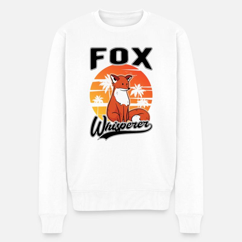 Fuchsflüsterer Fox Whisperer Fuchs - Männer Premium Bio Pullover - Weiß