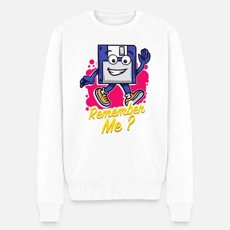 Programmierer Retro-diskette Floppy disc - Männer Premium Bio Pullover - Weiß
