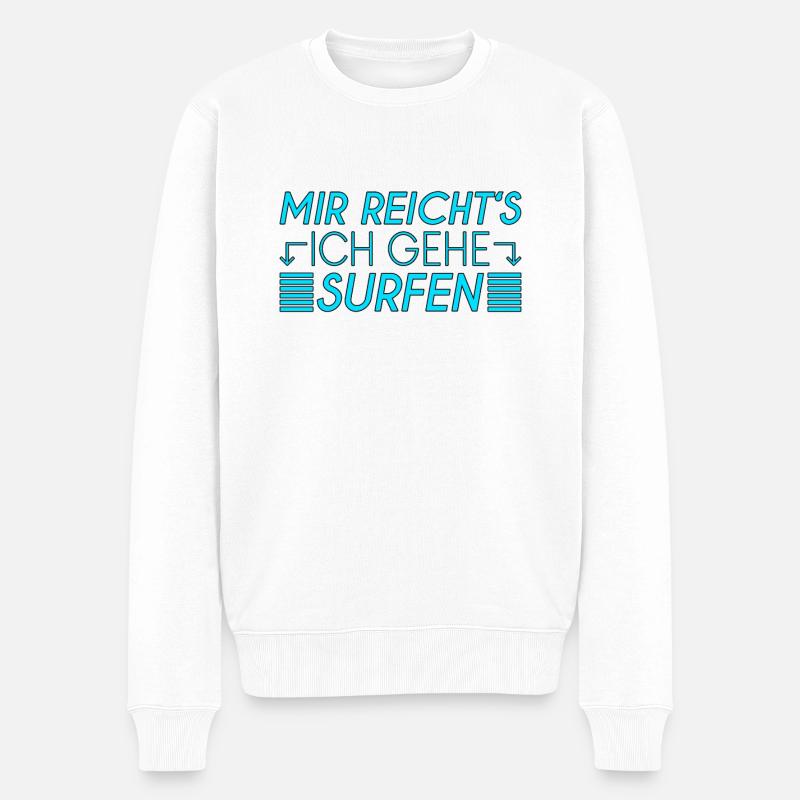 Surfen Spruch - Männer Premium Bio Pullover - Weiß
