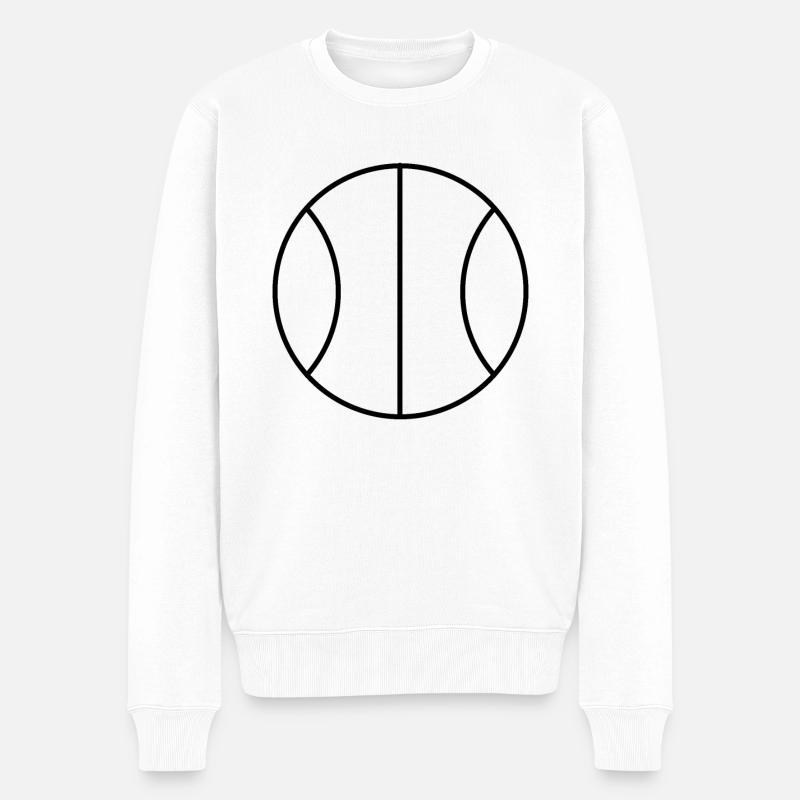 Basketball Linien - Männer Premium Bio Pullover - Weiß