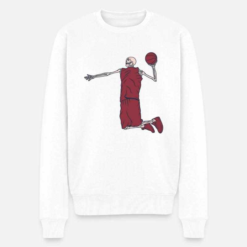 Squelette de joueur de basket-ball - Pull Premium bio Homme - blanc