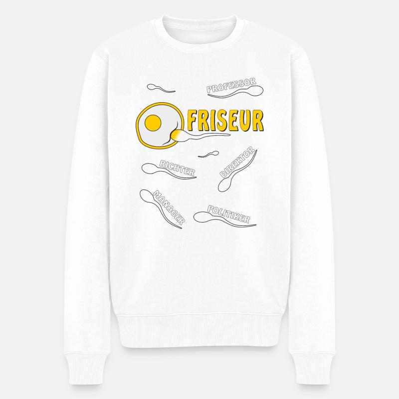 FRISEUR - Männer Premium Bio Pullover - Weiß