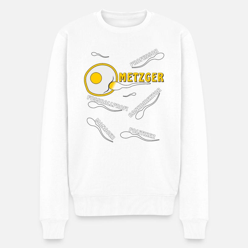 METZGER - Männer Premium Bio Pullover - Weiß