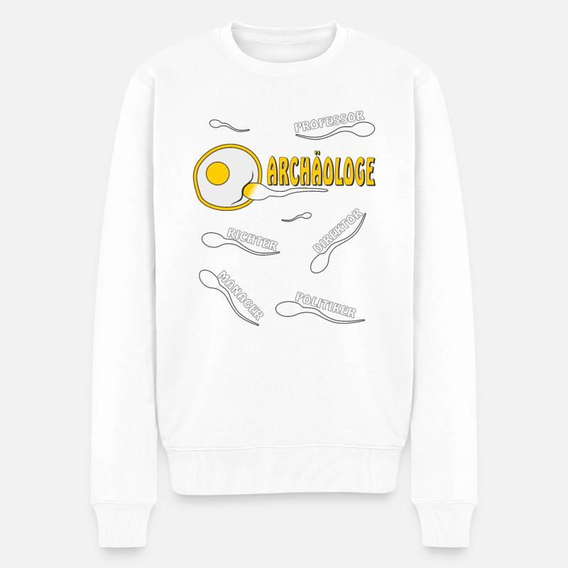 ARCHÉOLOGUE - Pull Premium bio Homme - blanc