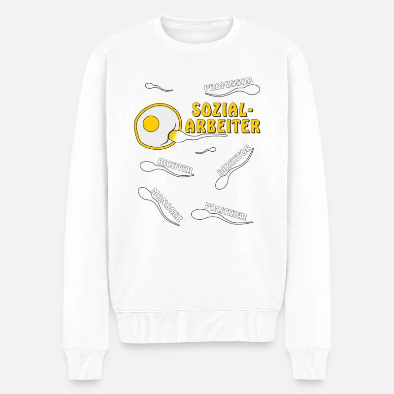 SOZIALARBEITER - Männer Premium Bio Pullover - Weiß