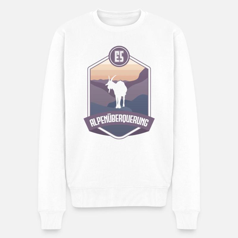 E5 - Alpine Crossing - Männer Premium Bio Pullover - Weiß