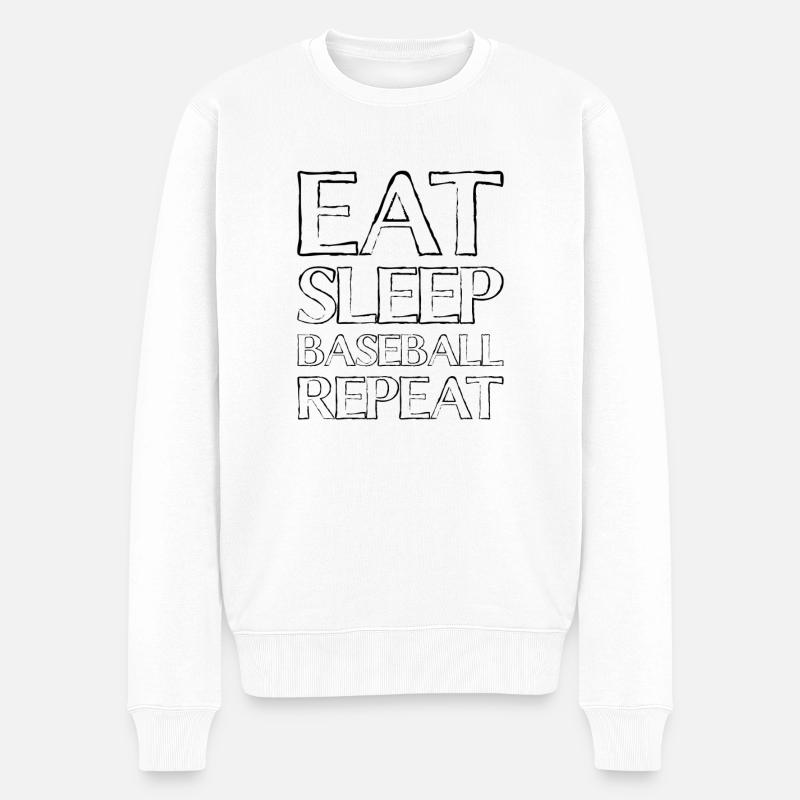 Manger du baseball du sommeil - Pull Premium bio Homme - blanc