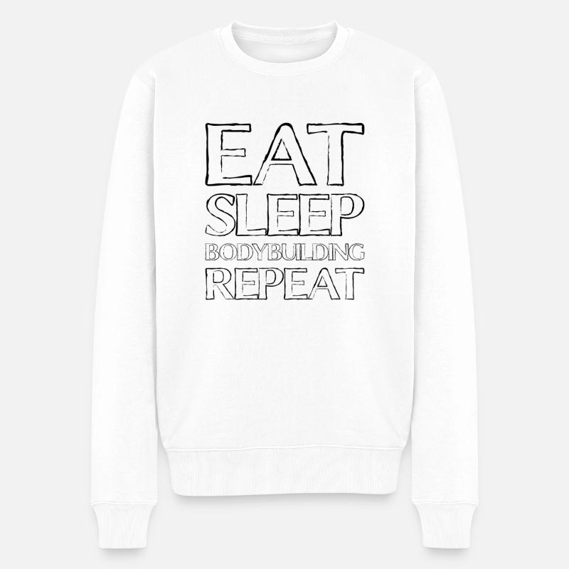 Manger du sommeil Musculation - Pull Premium bio Homme - blanc