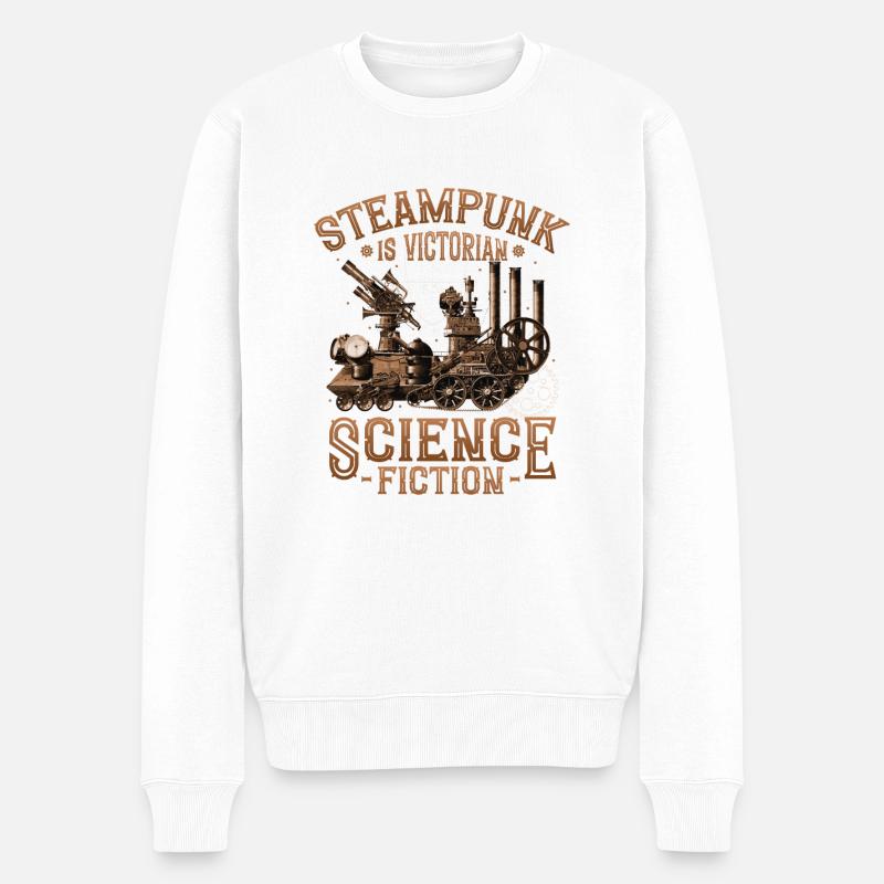 Steampunk Ist Viktorianische Science Fiction - Männer Premium Bio Pullover - Weiß