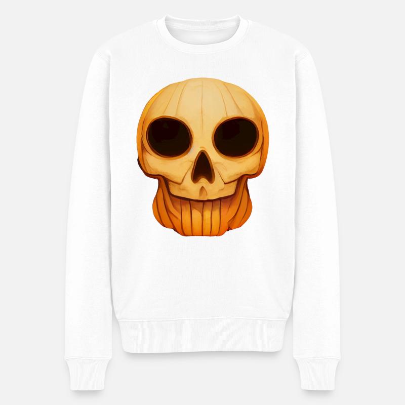 spooktober halloween citrouille squelette dommage - Pull Premium bio Homme - blanc