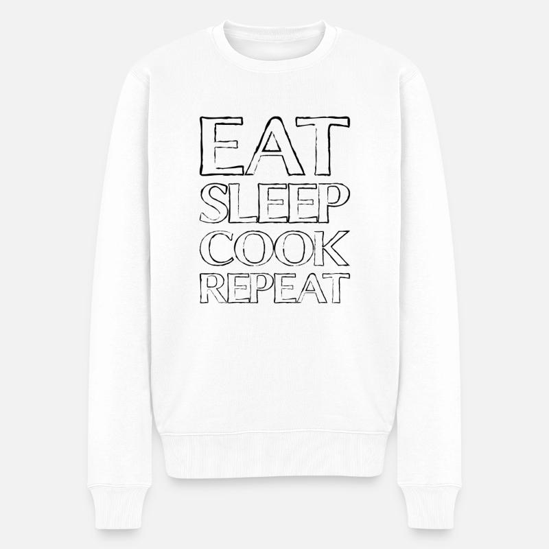 Manger dormir cuisiner - Pull Premium bio Homme - blanc