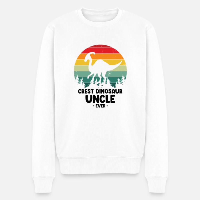 Crest Dinosaur Uncle pour Parasaurolophus - Pull Premium bio Homme - blanc