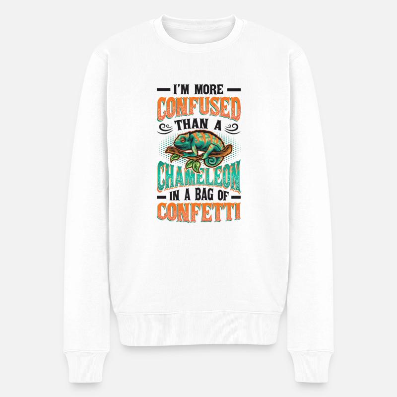 Plus confus qu’un caméléon - Pull Premium bio Homme - blanc