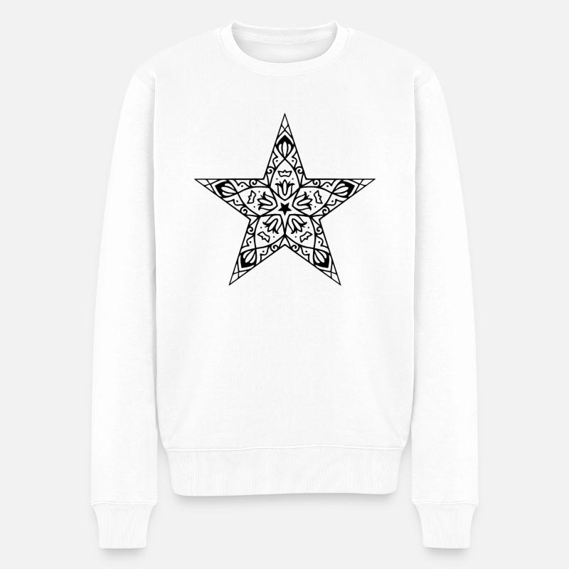 Mandala étoilé - Pull Premium bio Homme - blanc