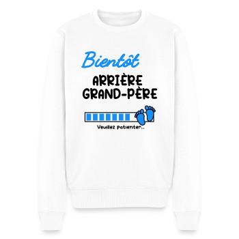 Annonce grossesse bientôt Arrière grand-père - Pull Premium bio Homme - blanc - Devant - Thijin (182cm)