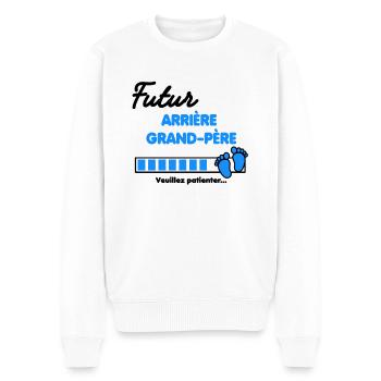 futur Arrière grand-père Annonce grossesse - Pull Premium bio Homme - blanc - Devant - Thijin (182cm)