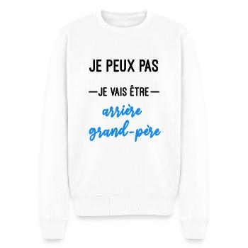 je vais être Arrière grand-père grossesse - Pull Premium bio Homme - blanc - Devant - Thijin (182cm)
