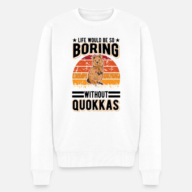 Quokka Geschenk Kurzschwanzkänguru - Männer Premium Bio Pullover - Weiß