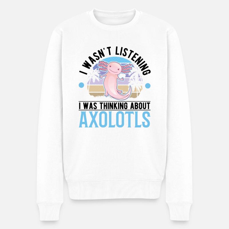 Axolotl Cadeau Queue Lurch - Pull Premium bio Homme - blanc