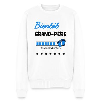 bientôt grand-père cadeau naissance - Pull Premium bio Homme - blanc - Devant - Thijin (182cm)