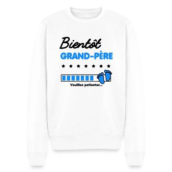 Bientôt grand-père cadeau naissance - Pull Premium bio Homme - blanc - Devant - Thijin (182cm)