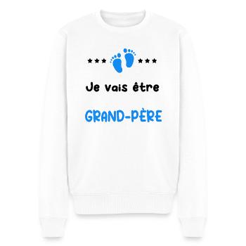 je vais être grand-père cadeau naissance - Pull Premium bio Homme - blanc - Devant - Thijin (182cm)