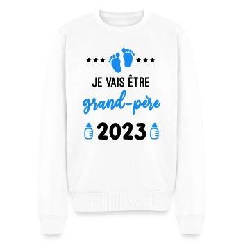 je vais être grand-père 2023 grossesse - Pull Premium bio Homme - blanc - Devant - Thijin (182cm)