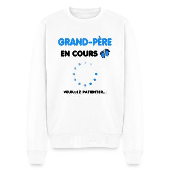grand-père en cours cadeau naissance - Pull Premium bio Homme - blanc - Devant - Thijin (182cm)