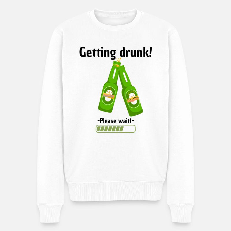 Getting drunk 2 - Männer Premium Bio Pullover - Weiß