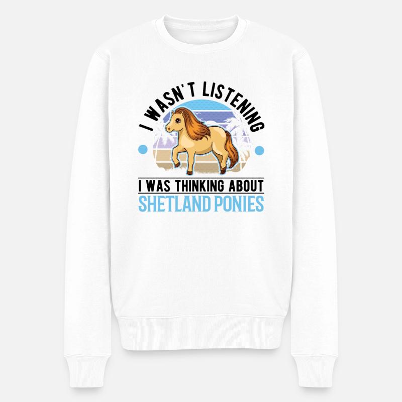 Shetlandpony Shetland-Pony Shetty - Männer Premium Bio Pullover - Weiß