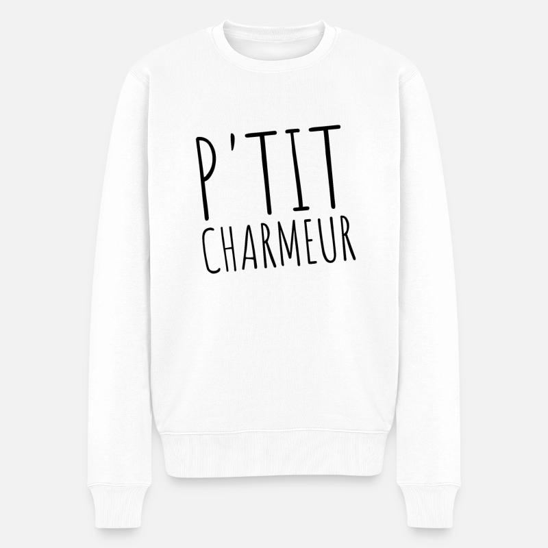 P'tit Charmeur , Bébé , Naissance , Enfant - Pull Premium bio Homme - blanc