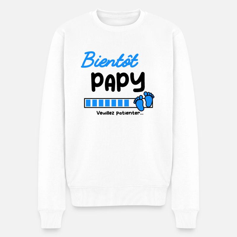 Annonce grossesse bientôt Papy - Pull Premium bio Homme - blanc