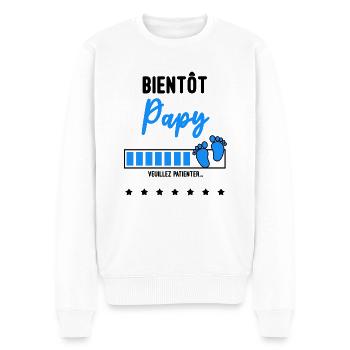 bientôt Papy - Pull Premium bio Homme - blanc - Devant - Thijin (182cm)