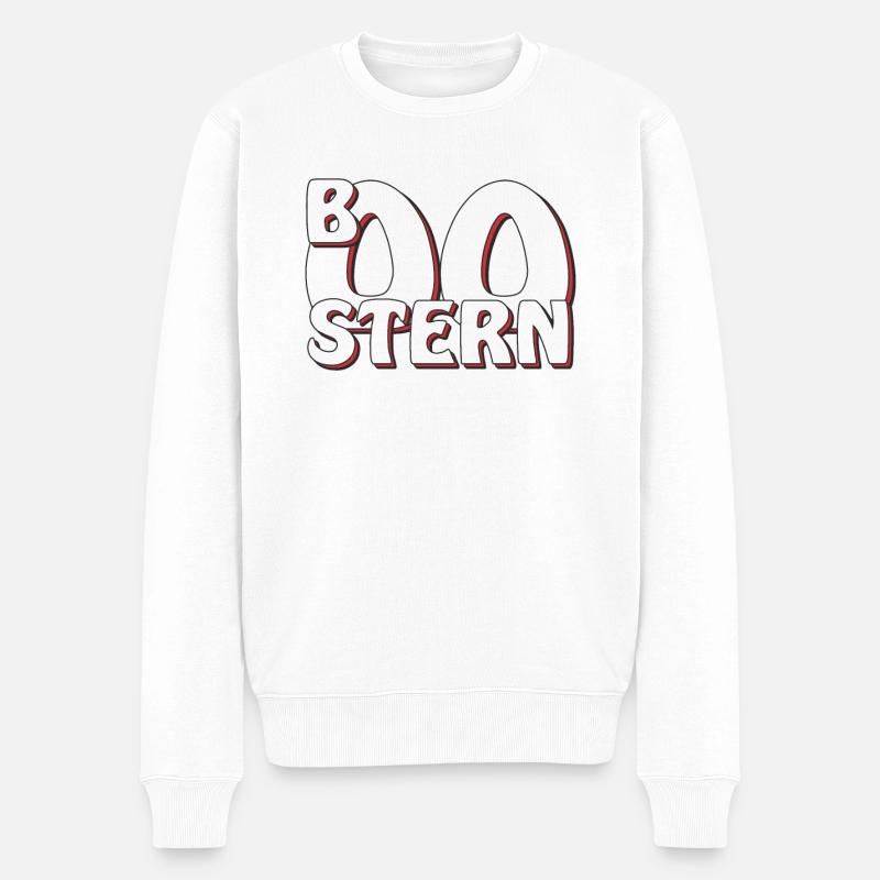 BOOSTERN - Männer Premium Bio Pullover - Weiß