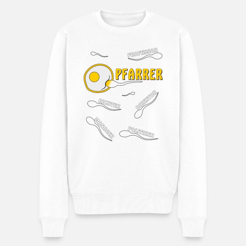 PFARRER - Männer Premium Bio Pullover - Weiß
