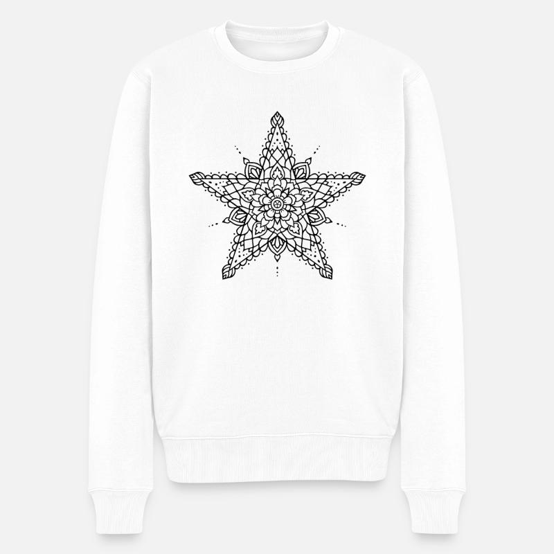 Mandala étoilé - Pull Premium bio Homme - blanc