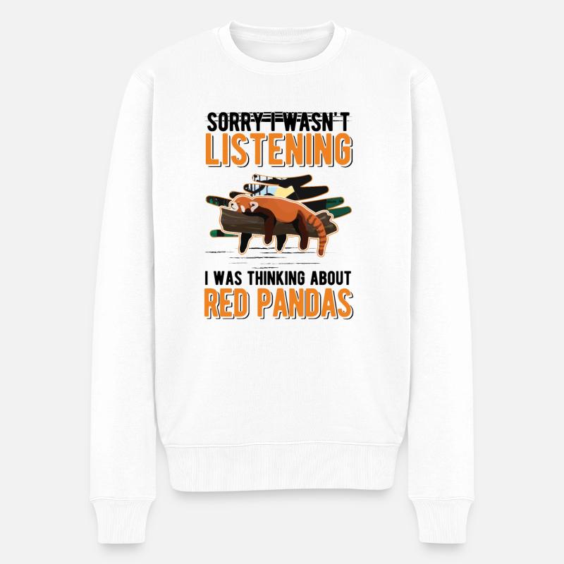 Roter Panda Geschenk Red Panda - Männer Premium Bio Pullover - Weiß